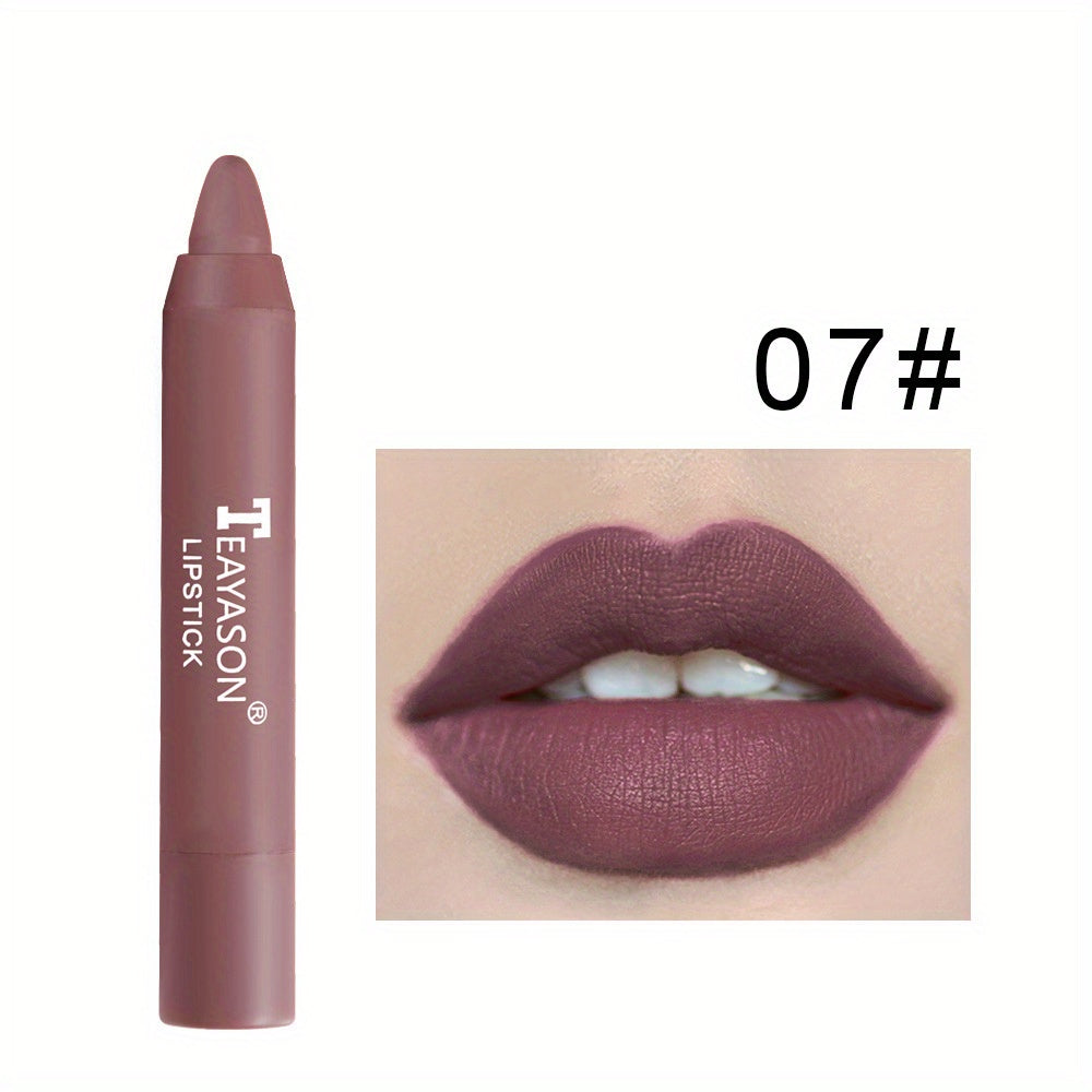 12 Colors Matte Moisturizing Lipstick Crayons - Long Lasting, Waterproof, Smooth, Fuller Lip Makeup Finish Valentine's Day Gifts