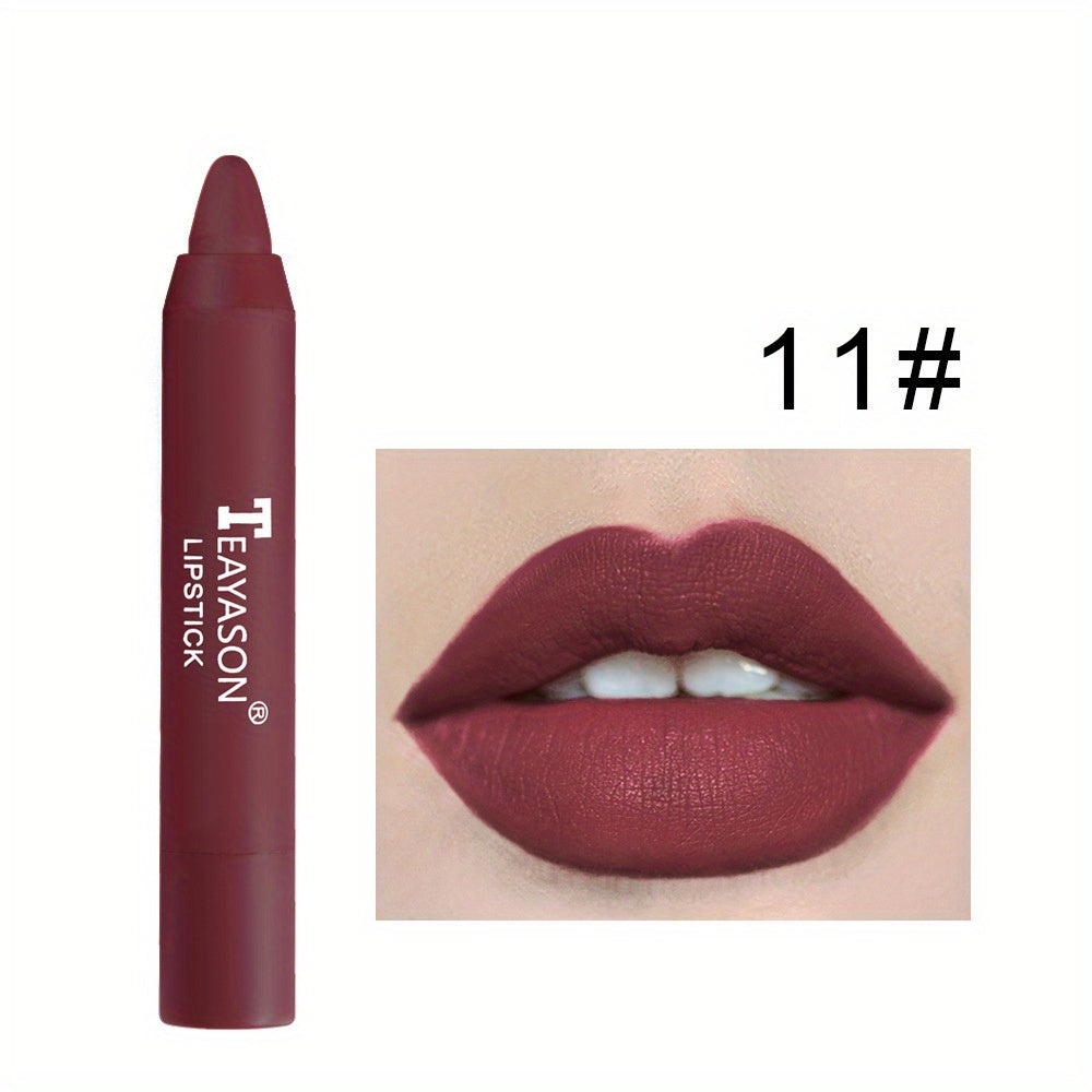 12 Colors Matte Moisturizing Lipstick Crayons - Long Lasting, Waterproof, Smooth, Fuller Lip Makeup Finish Valentine's Day Gifts