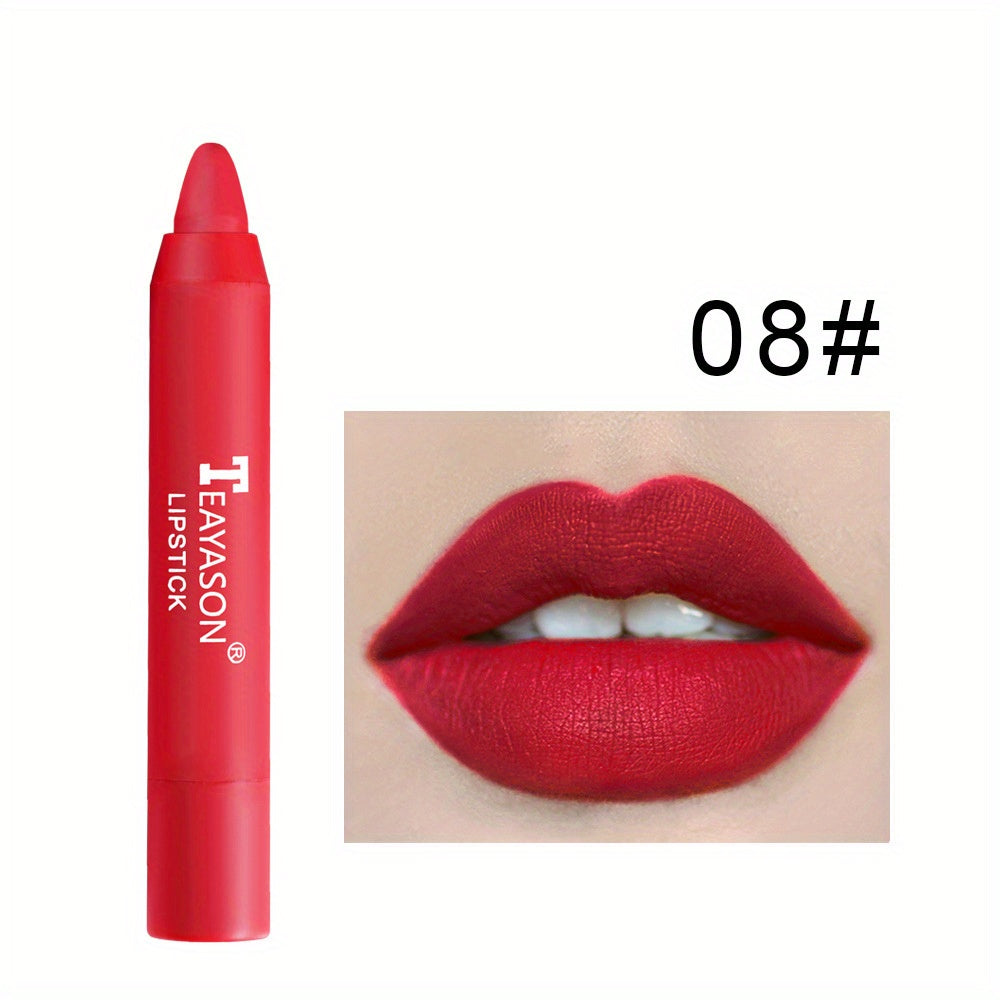 12 Colors Matte Moisturizing Lipstick Crayons - Long Lasting, Waterproof, Smooth, Fuller Lip Makeup Finish Valentine's Day Gifts