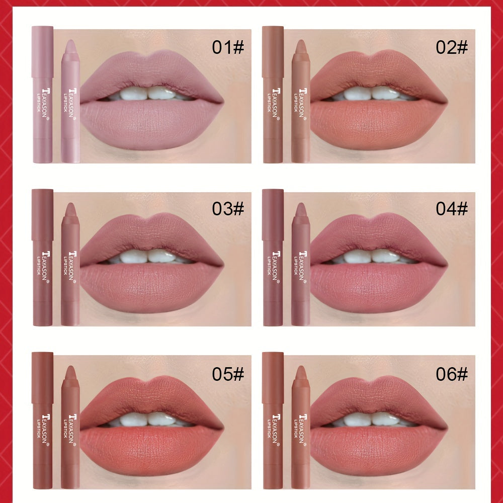 12 Colors Matte Moisturizing Lipstick Crayons - Long Lasting, Waterproof, Smooth, Fuller Lip Makeup Finish Valentine's Day Gifts