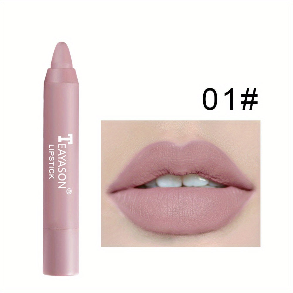 12 Colors Matte Moisturizing Lipstick Crayons - Long Lasting, Waterproof, Smooth, Fuller Lip Makeup Finish Valentine's Day Gifts