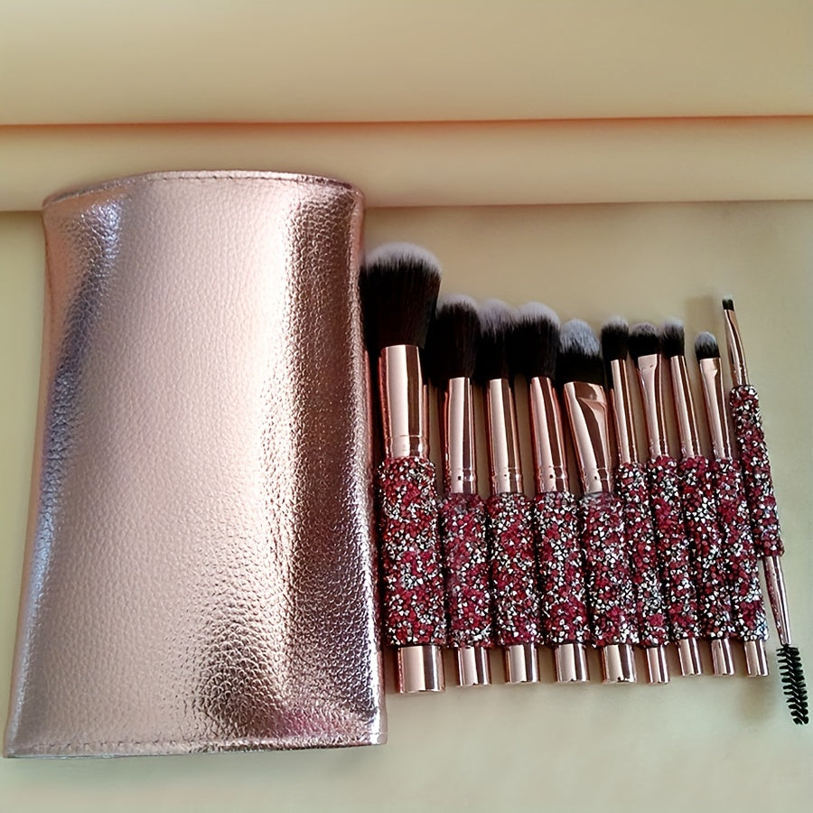 10/11/12pcs Professional Makeup Brush Set, Contour Brush, Powder Brush, Blush Brush, Eyeshadow Brush, Eyebrow Brush, Travel-Friendly Brush Set, Christmas Gift Set, Perfect Birthday Gift for Mom and Girlfriend on Mother'S Day,