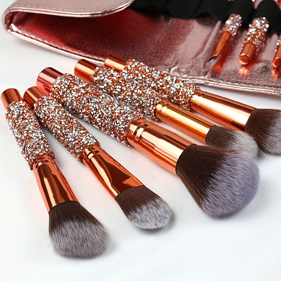 10/11/12pcs Professional Makeup Brush Set, Contour Brush, Powder Brush, Blush Brush, Eyeshadow Brush, Eyebrow Brush, Travel-Friendly Brush Set, Christmas Gift Set, Perfect Birthday Gift for Mom and Girlfriend on Mother'S Day,
