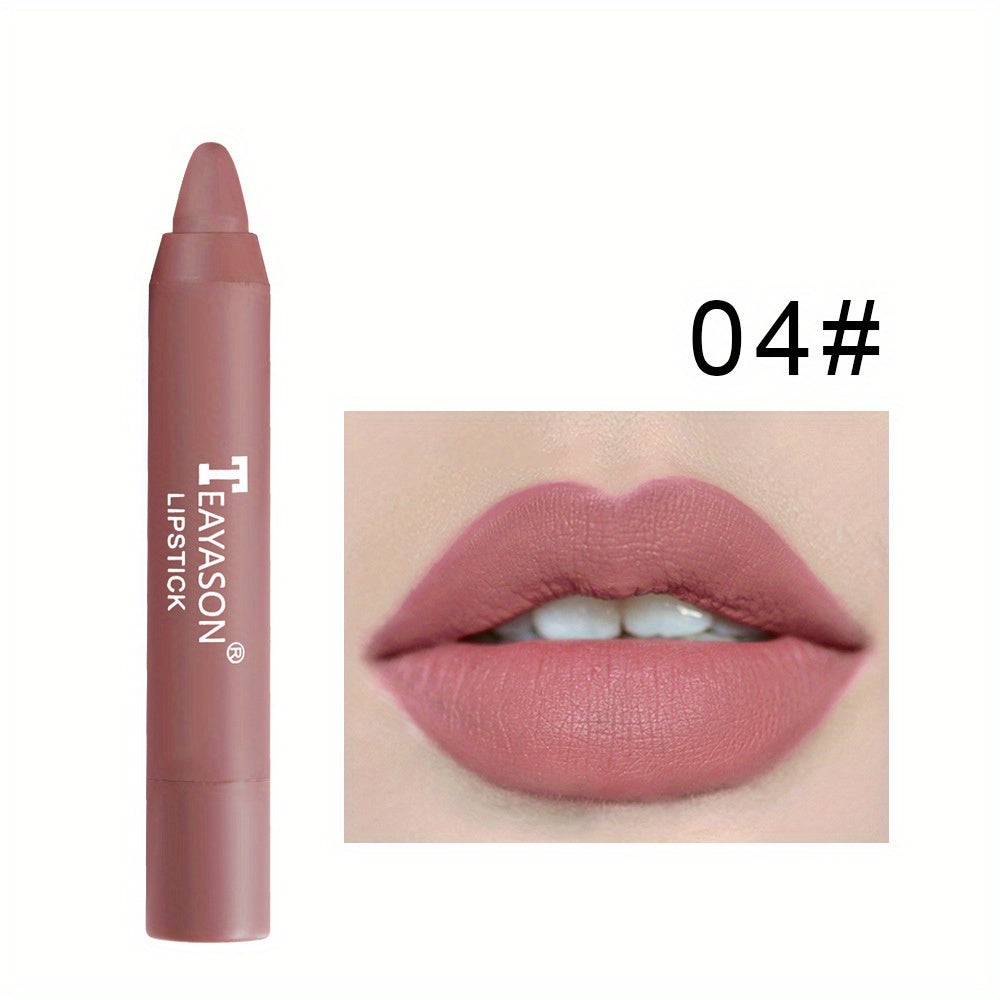 12 Colors Matte Moisturizing Lipstick Crayons - Long Lasting, Waterproof, Smooth, Fuller Lip Makeup Finish Valentine's Day Gifts