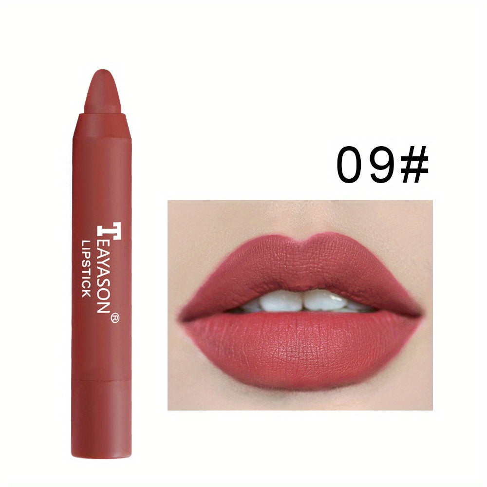 12 Colors Matte Moisturizing Lipstick Crayons - Long Lasting, Waterproof, Smooth, Fuller Lip Makeup Finish Valentine's Day Gifts