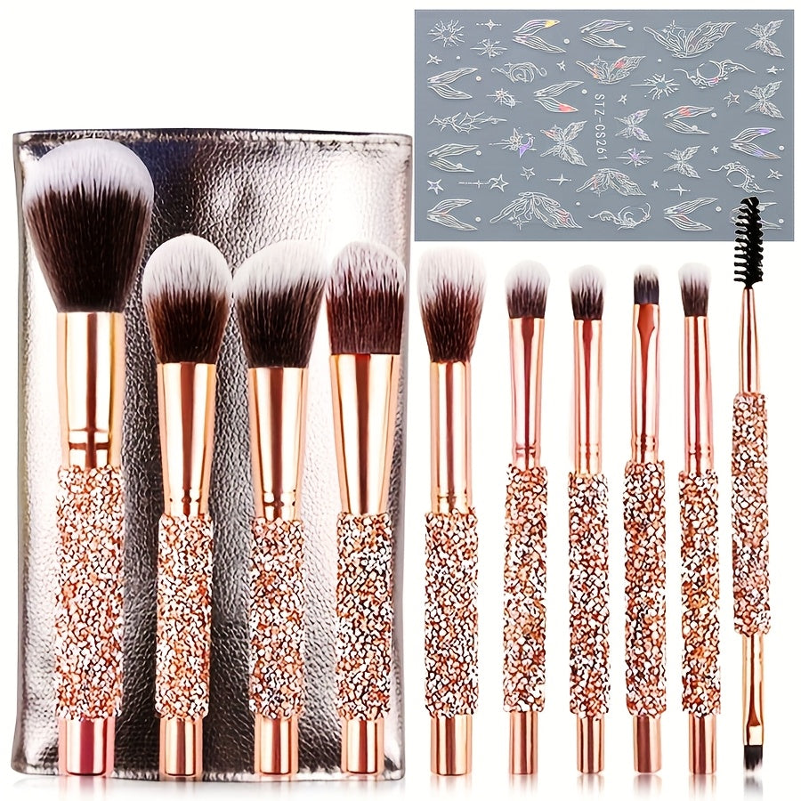 10/11/12pcs Professional Makeup Brush Set, Contour Brush, Powder Brush, Blush Brush, Eyeshadow Brush, Eyebrow Brush, Travel-Friendly Brush Set, Christmas Gift Set, Perfect Birthday Gift for Mom and Girlfriend on Mother'S Day,