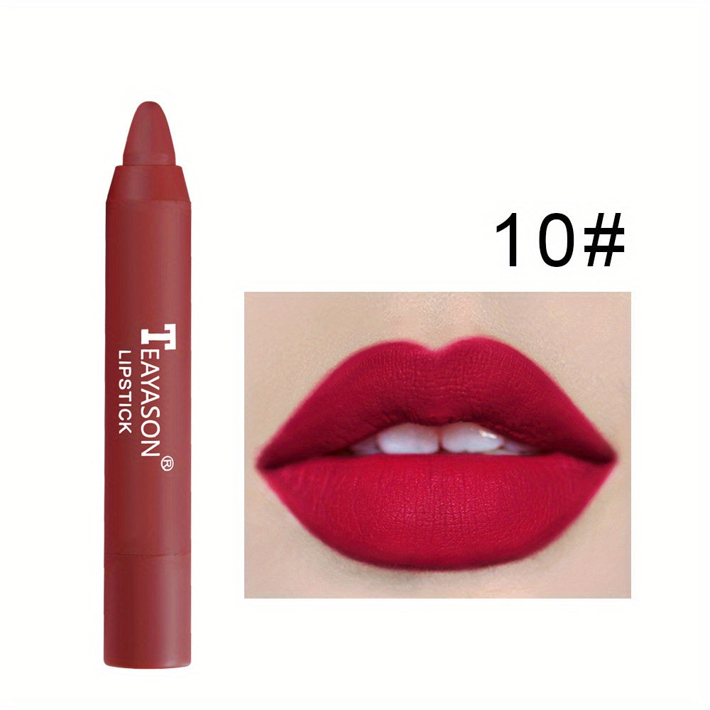 12 Colors Matte Moisturizing Lipstick Crayons - Long Lasting, Waterproof, Smooth, Fuller Lip Makeup Finish Valentine's Day Gifts