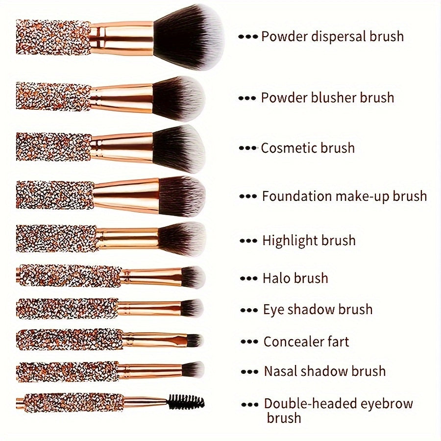 10/11/12pcs Professional Makeup Brush Set, Contour Brush, Powder Brush, Blush Brush, Eyeshadow Brush, Eyebrow Brush, Travel-Friendly Brush Set, Christmas Gift Set, Perfect Birthday Gift for Mom and Girlfriend on Mother'S Day,