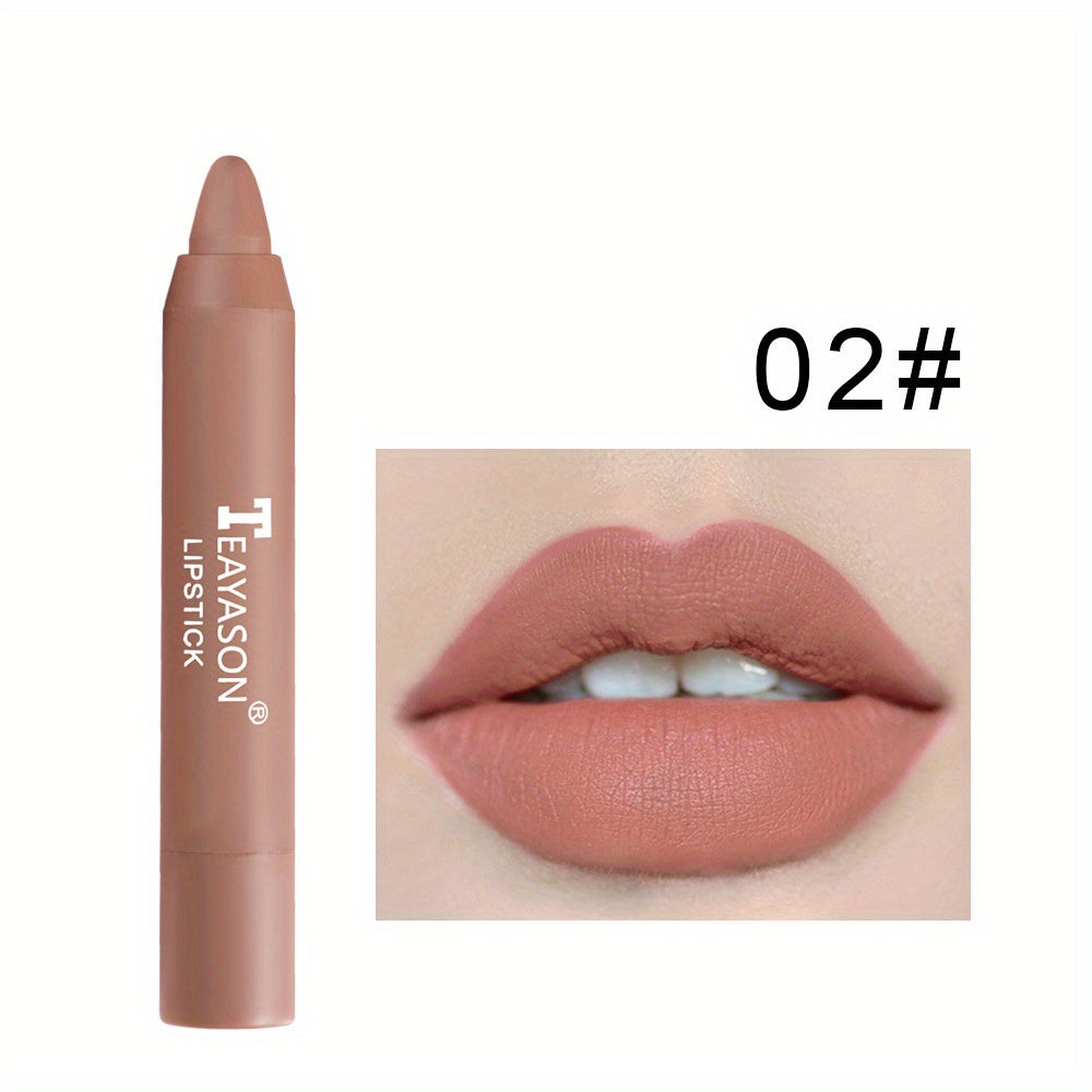 12 Colors Matte Moisturizing Lipstick Crayons - Long Lasting, Waterproof, Smooth, Fuller Lip Makeup Finish Valentine's Day Gifts