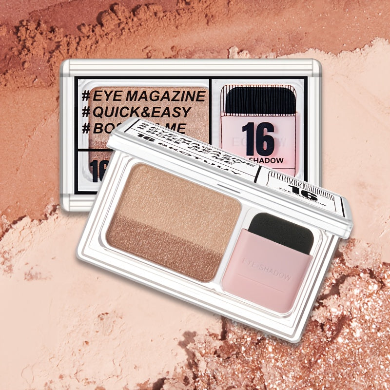 Shimmery Dual-Tone Eyeshadow Palette, 5-8 Versatile Shades, Easy Blend, Long-Lasting Waterproof Eye Makeup with Brush