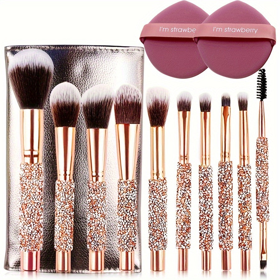 10/11/12pcs Professional Makeup Brush Set, Contour Brush, Powder Brush, Blush Brush, Eyeshadow Brush, Eyebrow Brush, Travel-Friendly Brush Set, Christmas Gift Set, Perfect Birthday Gift for Mom and Girlfriend on Mother'S Day,