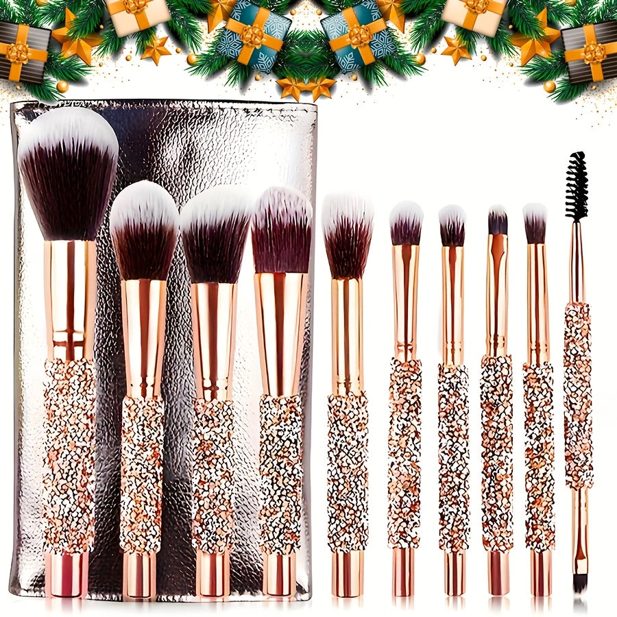 10/11/12pcs Professional Makeup Brush Set, Contour Brush, Powder Brush, Blush Brush, Eyeshadow Brush, Eyebrow Brush, Travel-Friendly Brush Set, Christmas Gift Set, Perfect Birthday Gift for Mom and Girlfriend on Mother'S Day,