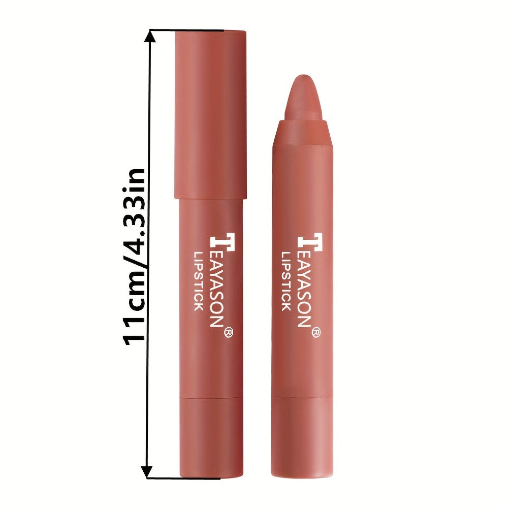 12 Colors Matte Moisturizing Lipstick Crayons - Long Lasting, Waterproof, Smooth, Fuller Lip Makeup Finish Valentine's Day Gifts