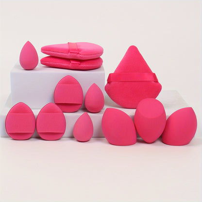 12pcs All-Purpose Makeup Sponge Set, Consisting of 3 Loose Powder Puffs, 3 Mini Air Cushion Puffs, 3 Beauty Eggs And 3 Mini Beauty Eggs. Foundation Blending Beauty Sponges, Liquid, Cream And Powder Flawless, Latex-Free Wet An