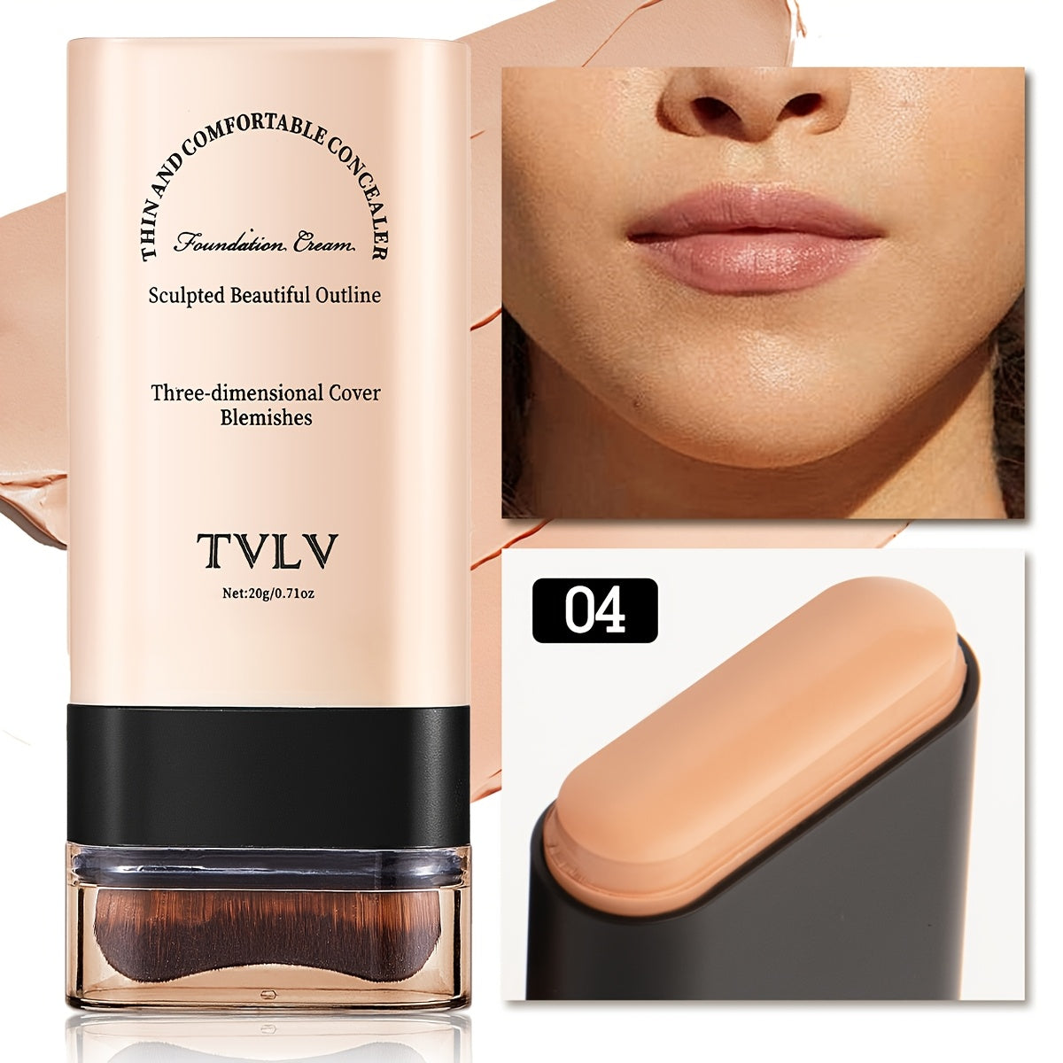 5 Colors Available 2-in-1 Concealer and Foundation Stick, Easy Application, Long-Lasting Makeup That Easily Covers Dark Circles for a Flawless Look