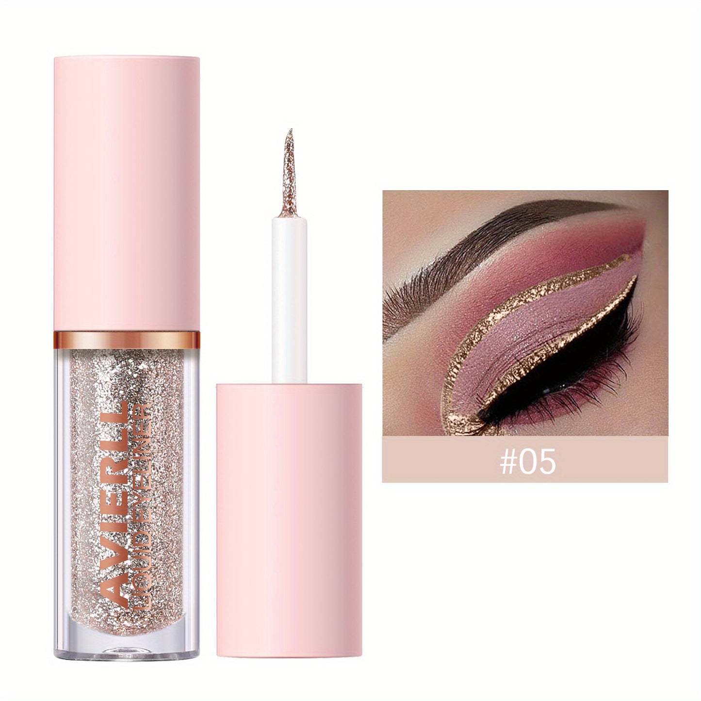 AVIERLL Sparkling Glitter Liquid Eyeliner Pen - 10 Colors, Long-Lasting Shimmer, Waterproof & Smudge-Proof, Easy Apply Fast Drying Eye Makeup, Colorful Eyeliner, AVIERLL
