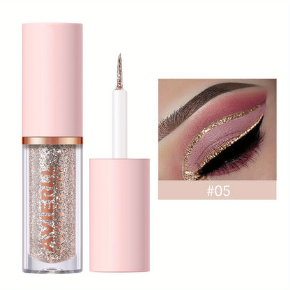 AVIERLL Sparkling Glitter Liquid Eyeliner Pen - 10 Colors, Long-Lasting Shimmer, Waterproof & Smudge-Proof, Easy Apply Fast Drying Eye Makeup, Colorful Eyeliner, AVIERLL