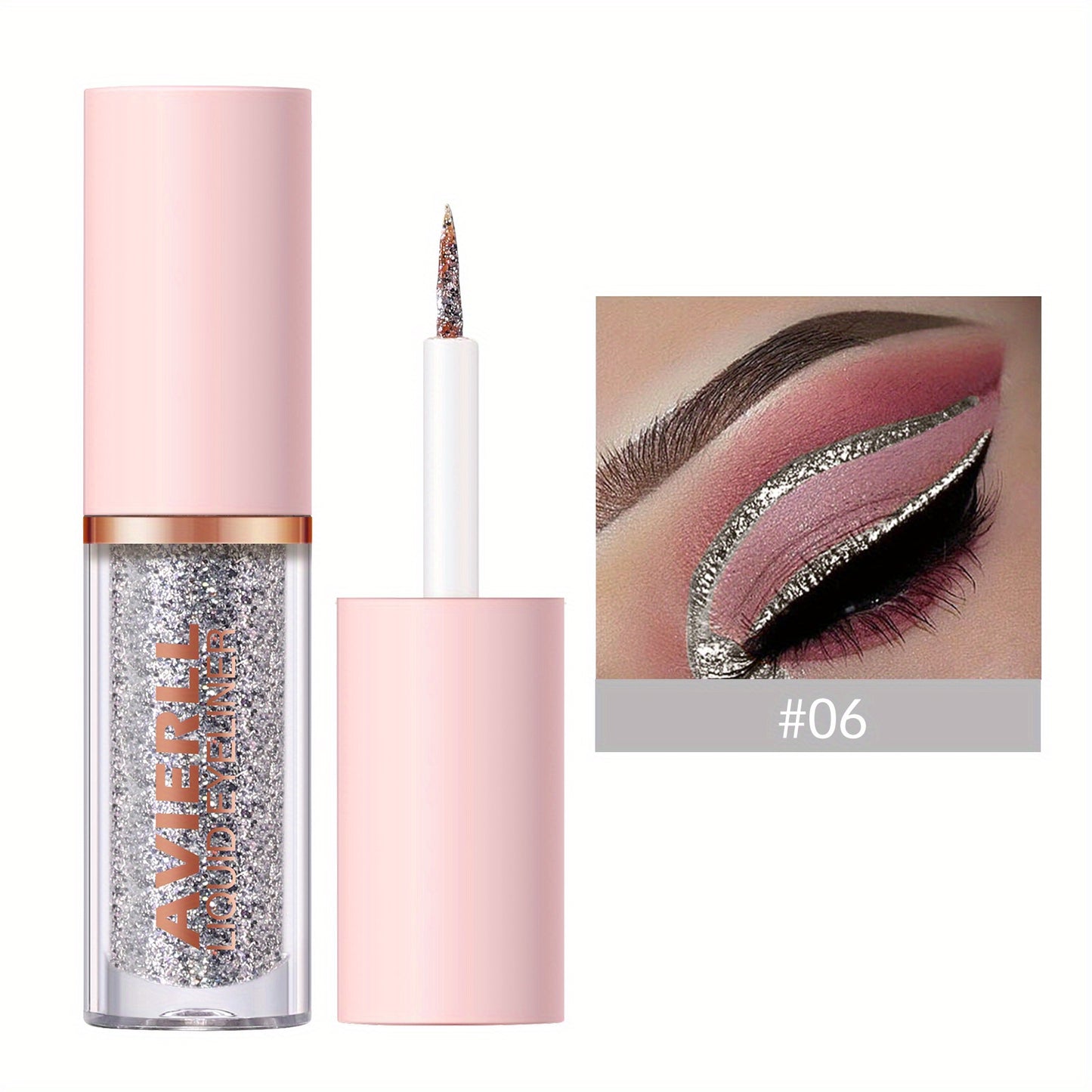 AVIERLL Sparkling Glitter Liquid Eyeliner Pen - 10 Colors, Long-Lasting Shimmer, Waterproof & Smudge-Proof, Easy Apply Fast Drying Eye Makeup, Colorful Eyeliner, AVIERLL