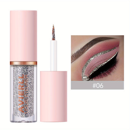 AVIERLL Sparkling Glitter Liquid Eyeliner Pen - 10 Colors, Long-Lasting Shimmer, Waterproof & Smudge-Proof, Easy Apply Fast Drying Eye Makeup, Colorful Eyeliner, AVIERLL