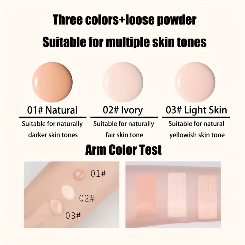 Face Makeup Kit- BB Cream & Makeup Powder & Brush, Matte foundation, concealer BB, quickly complete your daily makeup routine, Moisturizing, long-lasting makeup, Quick Beauty Routine, Buildable Coverage, Creamy Texture, Longw