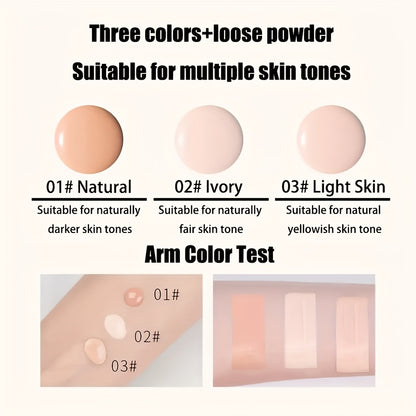 Face Makeup Kit- BB Cream & Makeup Powder & Brush, Matte foundation, concealer BB, quickly complete your daily makeup routine, Moisturizing, long-lasting makeup, Quick Beauty Routine, Buildable Coverage, Creamy Texture, Longw