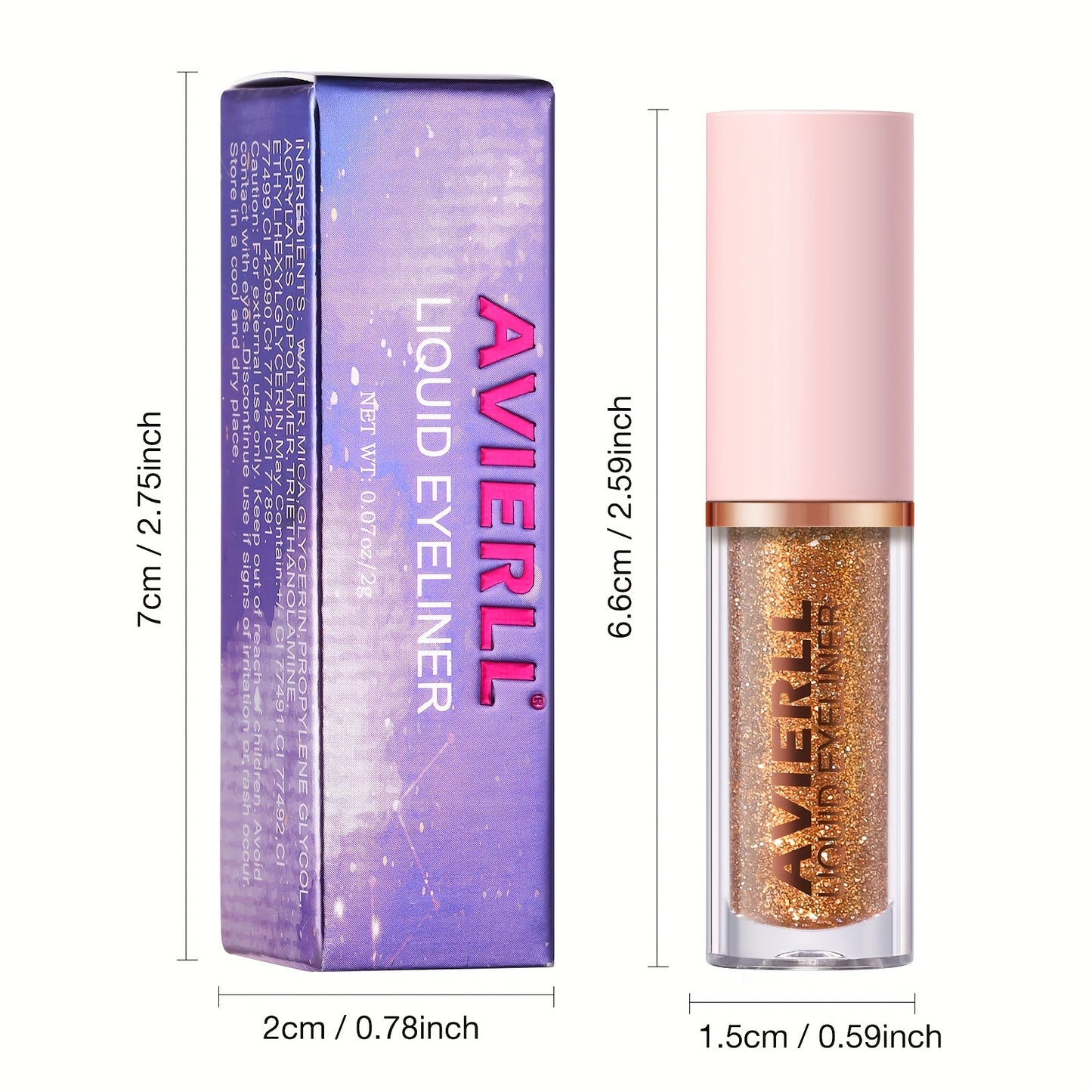 AVIERLL Sparkling Glitter Liquid Eyeliner Pen - 10 Colors, Long-Lasting Shimmer, Waterproof & Smudge-Proof, Easy Apply Fast Drying Eye Makeup, Colorful Eyeliner, AVIERLL
