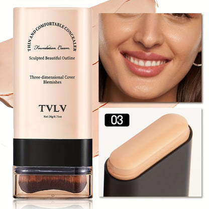 5 Colors Available 2-in-1 Concealer and Foundation Stick, Easy Application, Long-Lasting Makeup That Easily Covers Dark Circles for a Flawless Look