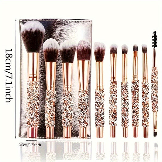 10/11/12pcs Professional Makeup Brush Set, Contour Brush, Powder Brush, Blush Brush, Eyeshadow Brush, Eyebrow Brush, Travel-Friendly Brush Set, Christmas Gift Set, Perfect Birthday Gift for Mom and Girlfriend on Mother'S Day,
