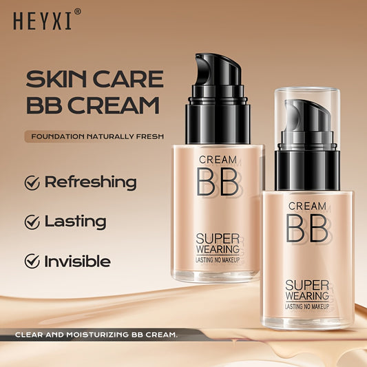 HEYXI Flawless BB Cream Foundation - Moisturizing, Long-Lasting Coverage for All Skin Tones, Natural Finish, Lightweight Matte Formula, Ivory White to Natural Shades, Perfect for Casual Attire, Everyday Makeup | Sleek Bottle