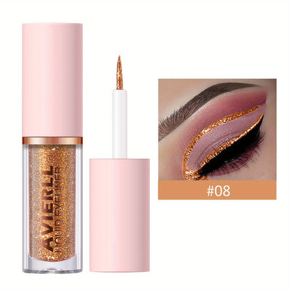 AVIERLL Sparkling Glitter Liquid Eyeliner Pen - 10 Colors, Long-Lasting Shimmer, Waterproof & Smudge-Proof, Easy Apply Fast Drying Eye Makeup, Colorful Eyeliner, AVIERLL