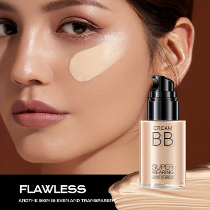 HEYXI Flawless BB Cream Foundation - Moisturizing, Long-Lasting Coverage for All Skin Tones, Natural Finish, Lightweight Matte Formula, Ivory White to Natural Shades, Perfect for Casual Attire, Everyday Makeup | Sleek Bottle
