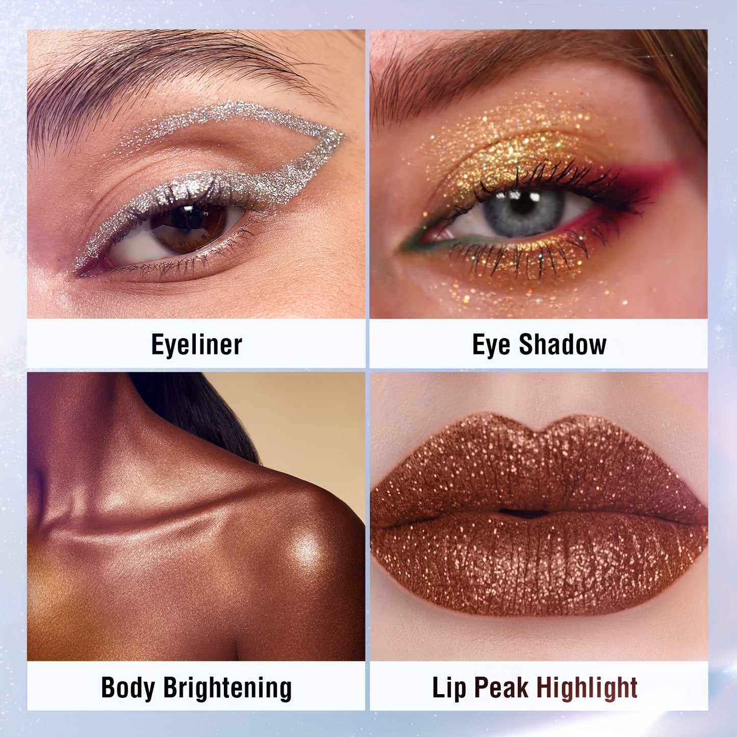 AVIERLL Sparkling Glitter Liquid Eyeliner Pen - 10 Colors, Long-Lasting Shimmer, Waterproof & Smudge-Proof, Easy Apply Fast Drying Eye Makeup, Colorful Eyeliner, AVIERLL