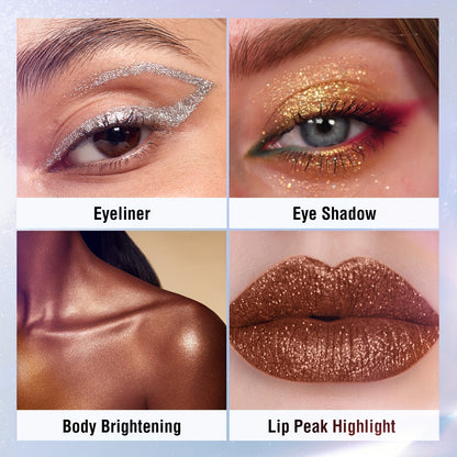 AVIERLL Sparkling Glitter Liquid Eyeliner Pen - 10 Colors, Long-Lasting Shimmer, Waterproof & Smudge-Proof, Easy Apply Fast Drying Eye Makeup, Colorful Eyeliner, AVIERLL
