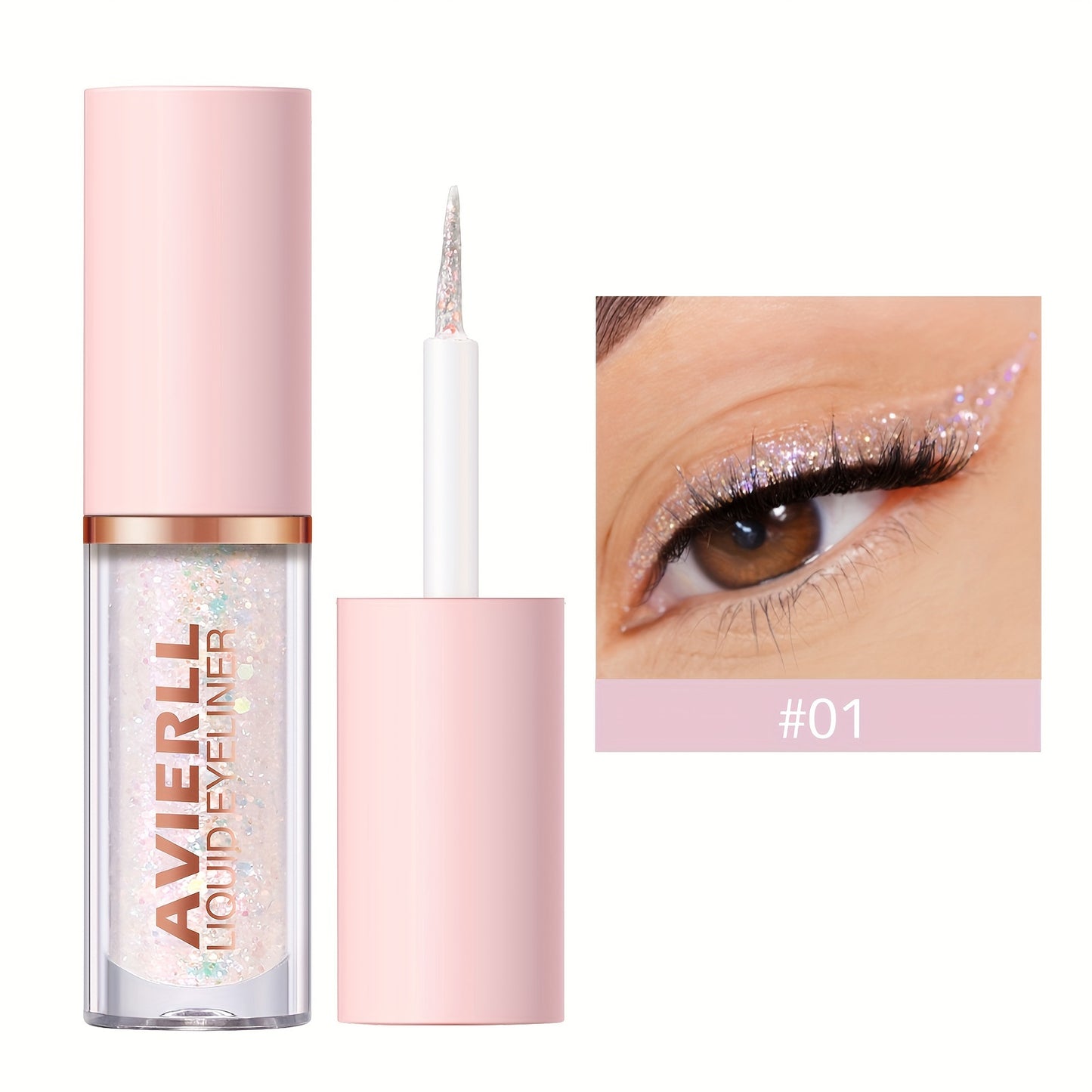 AVIERLL Sparkling Glitter Liquid Eyeliner Pen - 10 Colors, Long-Lasting Shimmer, Waterproof & Smudge-Proof, Easy Apply Fast Drying Eye Makeup, Colorful Eyeliner, AVIERLL