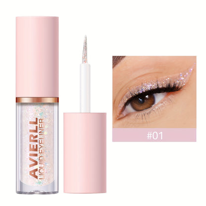 AVIERLL Sparkling Glitter Liquid Eyeliner Pen - 10 Colors, Long-Lasting Shimmer, Waterproof & Smudge-Proof, Easy Apply Fast Drying Eye Makeup, Colorful Eyeliner, AVIERLL