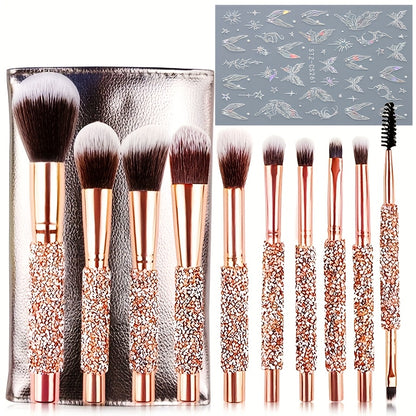 10/11/12pcs Professional Makeup Brush Set, Contour Brush, Powder Brush, Blush Brush, Eyeshadow Brush, Eyebrow Brush, Travel-Friendly Brush Set, Christmas Gift Set, Perfect Birthday Gift for Mom and Girlfriend on Mother'S Day,