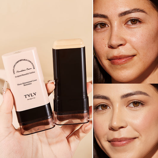 5 Colors Available 2-in-1 Concealer and Foundation Stick, Easy Application, Long-Lasting Makeup That Easily Covers Dark Circles for a Flawless Look