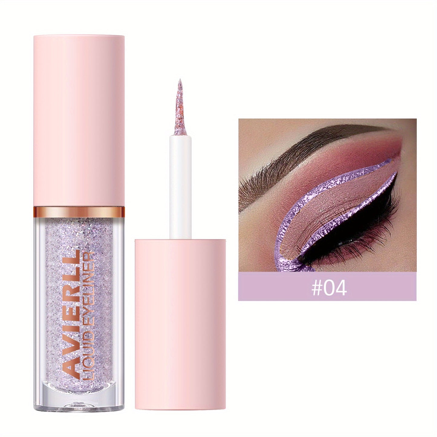 AVIERLL Sparkling Glitter Liquid Eyeliner Pen - 10 Colors, Long-Lasting Shimmer, Waterproof & Smudge-Proof, Easy Apply Fast Drying Eye Makeup, Colorful Eyeliner, AVIERLL
