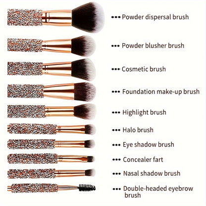 10/11/12pcs Professional Makeup Brush Set, Contour Brush, Powder Brush, Blush Brush, Eyeshadow Brush, Eyebrow Brush, Travel-Friendly Brush Set, Christmas Gift Set, Perfect Birthday Gift for Mom and Girlfriend on Mother'S Day,