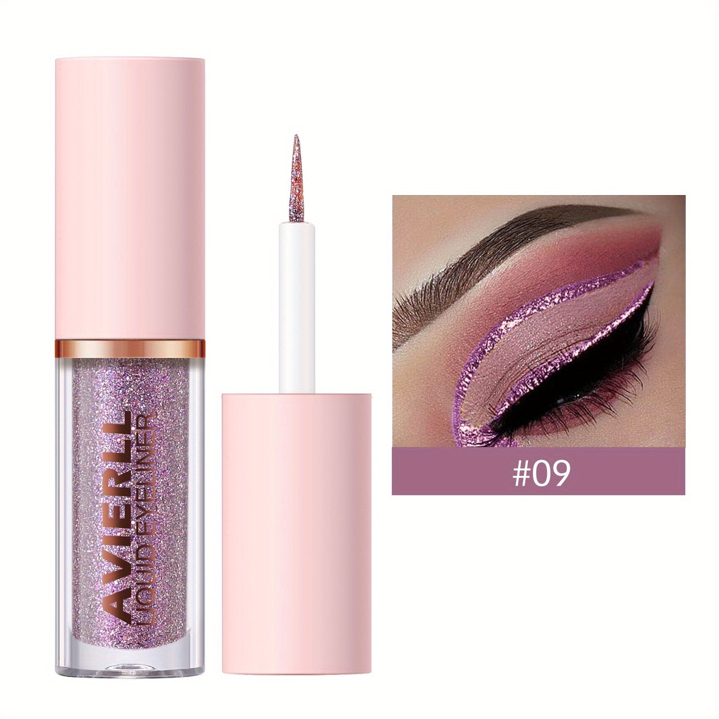 AVIERLL Sparkling Glitter Liquid Eyeliner Pen - 10 Colors, Long-Lasting Shimmer, Waterproof & Smudge-Proof, Easy Apply Fast Drying Eye Makeup, Colorful Eyeliner, AVIERLL
