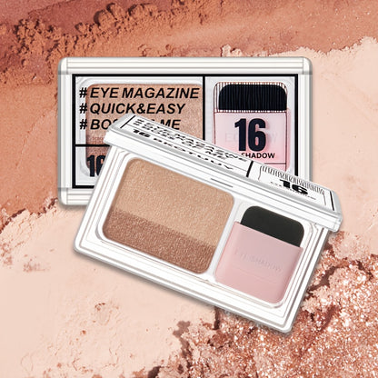 Shimmery Dual-Tone Eyeshadow Palette, 5-8 Versatile Shades, Easy Blend, Long-Lasting Waterproof Eye Makeup with Brush