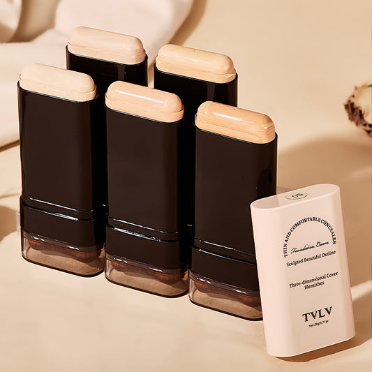 5 Colors Available 2-in-1 Concealer and Foundation Stick, Easy Application, Long-Lasting Makeup That Easily Covers Dark Circles for a Flawless Look