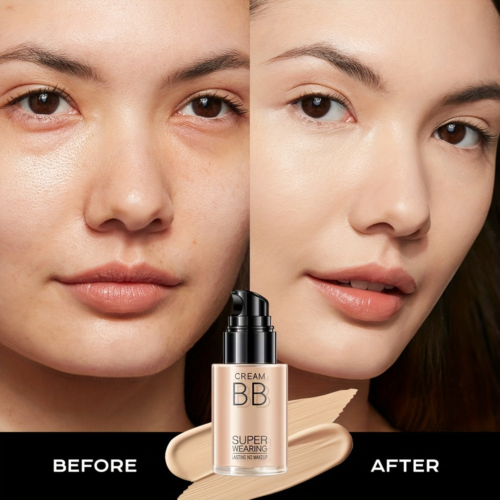 HEYXI Flawless BB Cream Foundation - Moisturizing, Long-Lasting Coverage for All Skin Tones, Natural Finish, Lightweight Matte Formula, Ivory White to Natural Shades, Perfect for Casual Attire, Everyday Makeup | Sleek Bottle