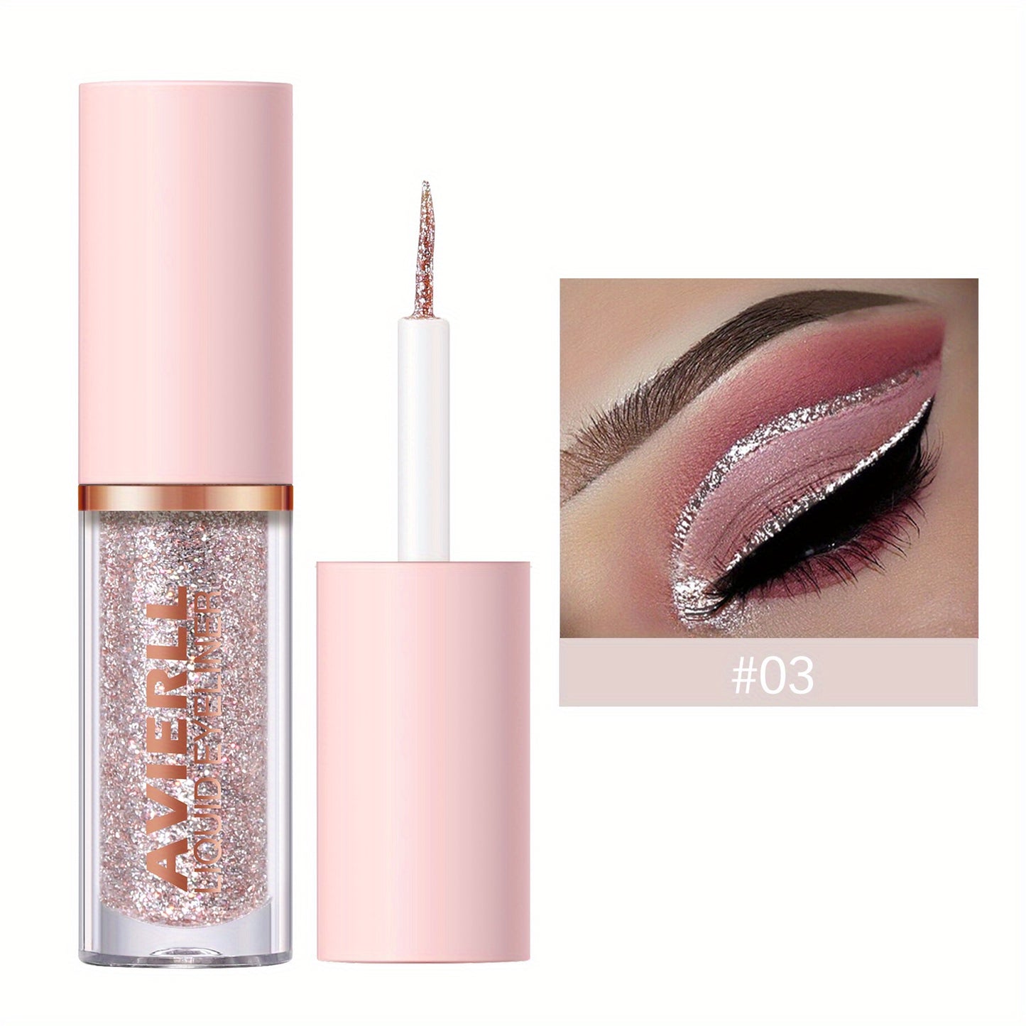 AVIERLL Sparkling Glitter Liquid Eyeliner Pen - 10 Colors, Long-Lasting Shimmer, Waterproof & Smudge-Proof, Easy Apply Fast Drying Eye Makeup, Colorful Eyeliner, AVIERLL